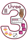 NUMBERS 1-20 Classroom Posters - Owl themed