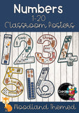NUMBERS 1-20 Classroom Posters - Woodland themed