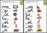 Phonics Workcards (Mixed vowels) - Missing initial/final consonant