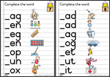 Phonics Workcards (Mixed vowels) - Missing initial consonant