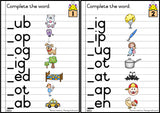 Phonics Workcards (Mixed vowels) - Missing initial consonant
