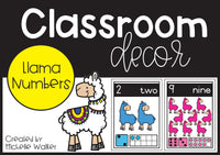 Classroom Decor - Llama Numbers 1-10