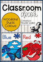Classroom Decor: Woodland/Rustic-themed Colour posters