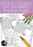 Letter recognition and handwriting practise book